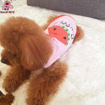 Dejlig Sommer Bomuld Pink Sød Vandmelon Vest Shirt Hund Tøj til Kæledyr Små Hunde Hund hvalp begyndt som CatApparel Top Clothings