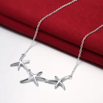 Dejlig Sølv Starfish Vedhæng Halskæde Mode Smykker smukke, stil, fest, Gud kvalitet kvinder smykker N124