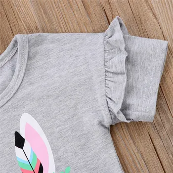 Dejlige Børn Tøj Sæt Baby Piger Korte Ærmer Bunny Trykt Toppe, T-shirt Mini-Tutu-Skirt 2stk Sommer Outfits Børn Tøj