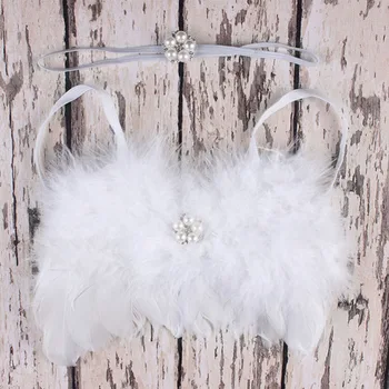 Dejlige Nye flower White Angel Feather Vinger&Pandebånd Kostume Foto Prop Outfit
