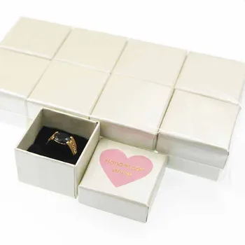 Dejlige søde pap ring produkter pakke max smykker gave display box 10stk med 10pcs hjertet label dekorative 4*4*3 cm størrelse