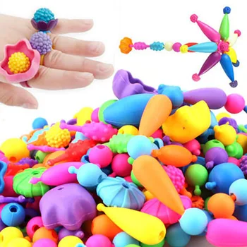 Dejligt For 370pcs Pop-Perler Børn smykker Amblyopi Candy Farver DIY Bære Perle Armbånd Kids Legetøj Personlig Puslespil