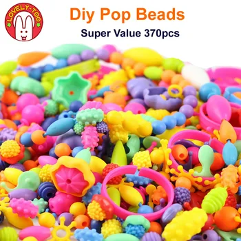 Dejligt For 370pcs Pop-Perler Børn smykker Amblyopi Candy Farver DIY Bære Perle Armbånd Kids Legetøj Personlig Puslespil