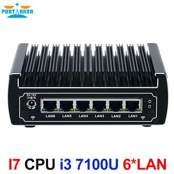 Del 6*Intel 82583V Fanless Mini-PC-Linux Firewall, VPN Router DHCP Server AES-NI støtte Med Intel Skylake Core i3 7100u