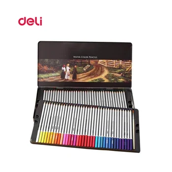 Deli Kontorartikler 72 Farver farvet blyant Sæt for Tegning, Maleri Skitse Tin Box Art school Leverer Professionelle blyant