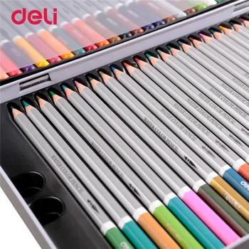 Deli Professionel farve Blyanter Sat til at Tegne 48 Farver Maleri Skitse Tin Box Art School kunstner Leverer farve blyant
