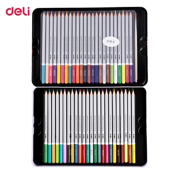 Deli Professionel farve Blyanter Sat til at Tegne 48 Farver Maleri Skitse Tin Box Art School kunstner Leverer farve blyant