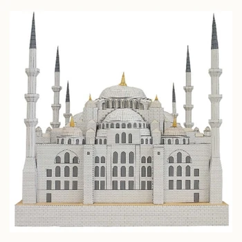 Den blå Moské Tyrkiet Sjove 3d-Papir Diy Miniature Model Kit Puslespil Toy Børn Uddannelsesmæssige Nye År Julegaver Dreng Splejsning