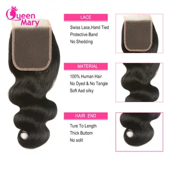 Den Menneskelige Hår Bundter Med Lukning Krop Bølge Brazilian Hår Væve 3 Bundter Med Lukning Queen Mary Non Remy Hair Extensions