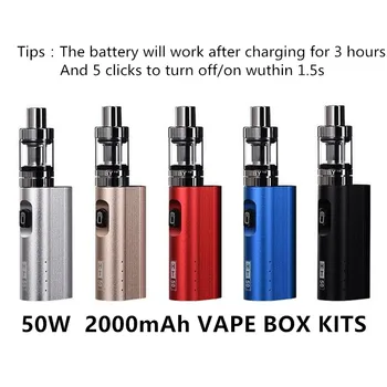 Den originale e-cigaret HT 50W mod Kit Vaporizer 2,0 ml forstøver elektronisk cigaret vape pen kit Tank Vaporizer damp