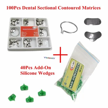 Dental 100Pcs Sectional Design Matricer Matrix Ring Delta1.398 + 40pc Add-On Kiler NR.1.861