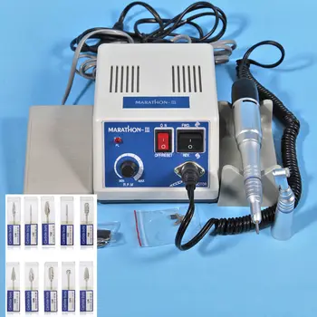 Dental lab MARATHON Håndstykket 35K RPM Elektrisk Micromotor polering + bore burs