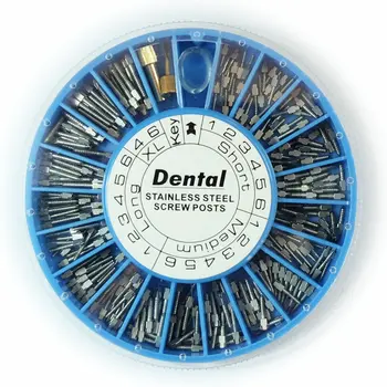Dental RUSTFRIT STÅL Skrue Indlæg 120pcs&2Key Dental Skrue Indlæg Dental Forsyninger dentale materialer gratis forsendelse