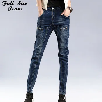 Design Store Lommer Plus Size Løs Harem Jeans Kvinder 3Xl 4Xl Kæreste Stil Kvindelige Ben Harlan bukser Bukser