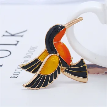 Design, Vintage Broche for kvinder Kjole Brocher Guld Pins, Tilbehør Smarte Charmerende Søde Fugle Farverig Emalje Pin-Mode Smykker