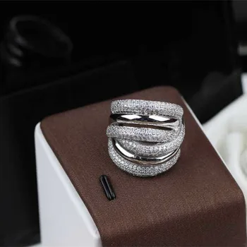 Designer Mode 925 Sterling Sølv Smykker, 3A Cubic Zirconia Ring Party