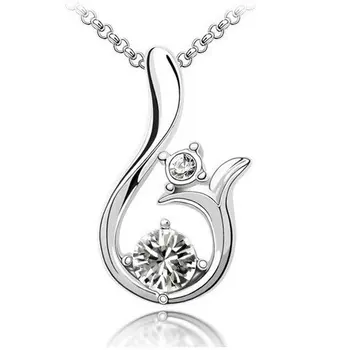 Det eksklusive krystal tilbehør engros tilpasset lily skinnende krystal halskæde gave