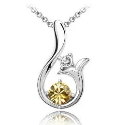 Det eksklusive krystal tilbehør engros tilpasset lily skinnende krystal halskæde gave