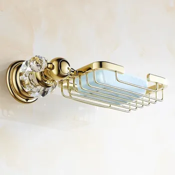 Det moderne golden krystal Sæbe kurv sæbeskål holder badeværelse tilbehør