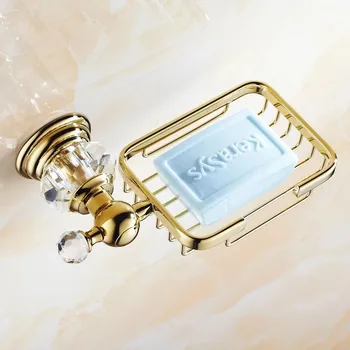 Det moderne golden krystal Sæbe kurv sæbeskål holder badeværelse tilbehør