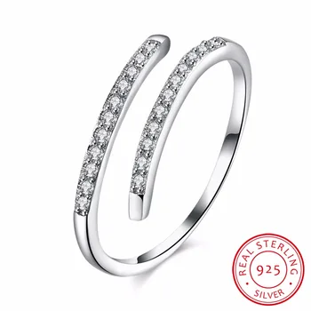 Det ægte 925 sølv ring størrelse zircon, som regulerer den hurtige ankomst gratis og åben sølv ring