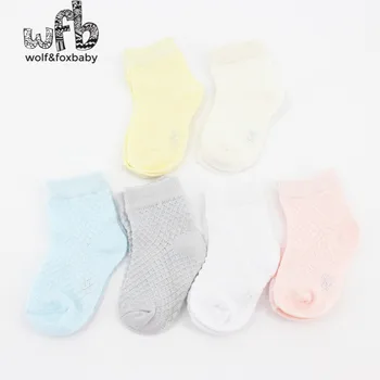 Detail 2pairs/pakke 0-1 år baby fashion ren farve jacquard sokker børns bomuld forår efterår efterår vinter