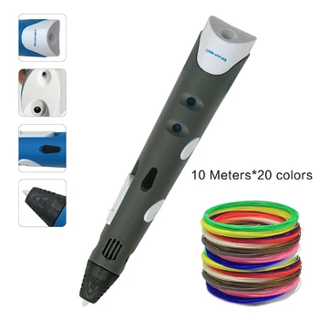 DEWANG Patenteret 3D-Print Pen Magiske Tegning Pen +Gratis 100 Meter Filament Kids Fødselsdag Gaver 3D-Printer Pen