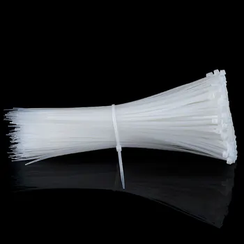 Dewtreetali 100 Stk Nylon Kabel selvlåsende Plast Zip-Wire Bånd Sæt 3*100 3*150 4*200 Hardware Industrial Supply Skruer