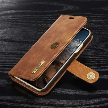 DG Ming Flip Case Luksus Ægte Læder Multi Foldet Wallet Cover til Iphone 8/X Magnetiske Hånd Taske Tilfælde 2 i 1 Coque Fundas