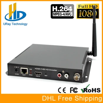 DHL Gratis Fragt HDMI + CVBS /AV /PHONO /BNC WIFI SD-Video Audio Encoder H. 264 Hardware Encoder RTSP UDP For IPTV, Live Streaming