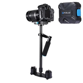 DHL Gratis PULUZ S60T Max 2,5 kg 60cm Carbon Fiber Håndholdte Stabilisator Steadicam til Videokamera Kamera, Video DSLR-Carbon-Fiber