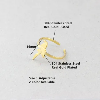 DIANSHANGKAITUOZHE Mode Resizable Origami Papegøje Fugl Ringe til Kvinder i Rustfrit Stål Dyr Kortfattet Smykker Valentines Gave