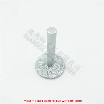 DIATOOL Dia25mm Vakuum loddede diamant skiver med 6 mm skaft til skæring, slibning og gravering diamant disc