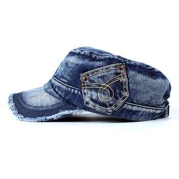 Difanni 2018 Nye Jeans Cap Mænd Kvinder Snapback Militære Denim Caps Hatte Solid Gorras Casquette Chapeu Hat For Mænd