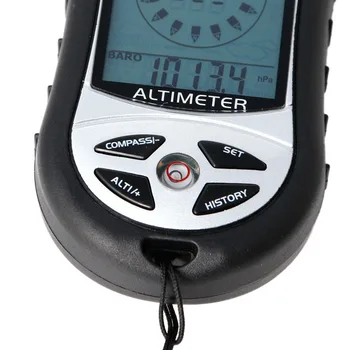 Digital 8-i-1 LCD-Kompas Højdemåler Barometer Thermo Temperatur Ur Kalender