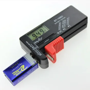 Digital Batteri-Kapacitet Tester Check Effekt Batteri Tester for 1,5 V og 9V Batterier BT-168D Drop Shipping