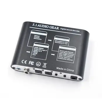 Digital-Lyd Dekoder for 5.1-Lyd Gear DTS/AC-3/6CH Digital Audio Converter LPCM Til 5.1 Analog Udgang 2.1 DVD-PC til PS2 PS3