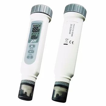 Digital pH-Meter Tester w/ ATC-Temperatur C/F Auto calibration+Gratis 3 buffer løsninger pH4.01 pH7.00 & pH10.01 med Etui
