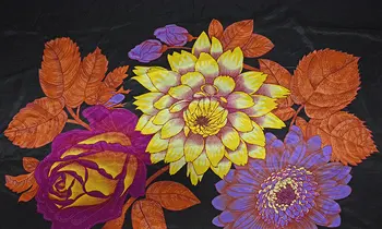 Digital print Satin materiale Afrikanske voks design stof smuk blomst mønster trykt satin stof til beklædning SA17026-2