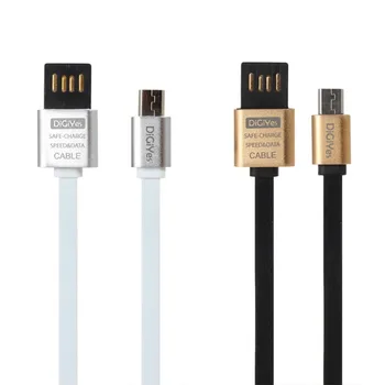 DiGiYes Mikro-USB-Dobbelt-Side 2.0 Metal Data Kabel Fladskærms Noodle Kabel til Android Mobiltelefoner og Tablets
