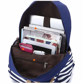 DIOMO Skole Taske Striber Kanvas Rygsæk Schoolbags Stilfulde Studerende School-Rygsæk Til Piger rejsetasker