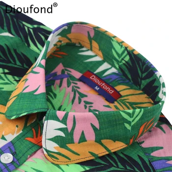 Dioufond Flamingo Dyreprint Langærmet Bluse Shirt Kvinder Palm Leaf Efteråret Casual Bluser Bomuld Bluasas Plus Size 2017