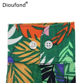 Dioufond Flamingo Dyreprint Langærmet Bluse Shirt Kvinder Palm Leaf Efteråret Casual Bluser Bomuld Bluasas Plus Size 2017