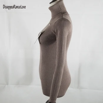 DisappeaRanceLove Mærke efteråret mellemlang lang elastisk sweater lang-ærmet trøje kvindelige pullover turtleneck sweater