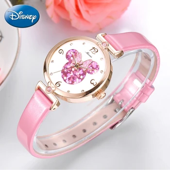 Disney 11009 Kvinder Dejlig Temmelig Smart Minnie Cuties Watch Pige, Meget Smuk Læder Rem Quartz Ur Ægte Kvalitet Gave