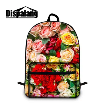 Dispalang farverige steg 3D-print kvinder stilfuld rejse rygsæk af høj kvalitet lærred mochila for 14 tommer bærbare laptop tasker