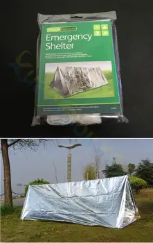 Disponibel Emergency Shelter, Telt Udendørs Ultralette Bærbare Camping SOS Husly Mylar Nødsituation Rør Telt førstehjælp Gear