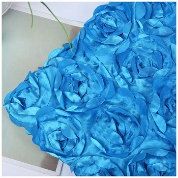 DIY 3D rosenblade Satin Jacquard Stof Syning Bryllup Tæppe Festival Dekorationer Hule-out Brude Kjole Stof/Materiale