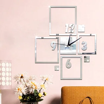 DIY 3D-ur vægur kreative stue, soveværelse mode spejlet, slå ur