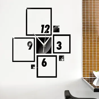 DIY 3D-ur vægur kreative stue, soveværelse mode spejlet, slå ur
